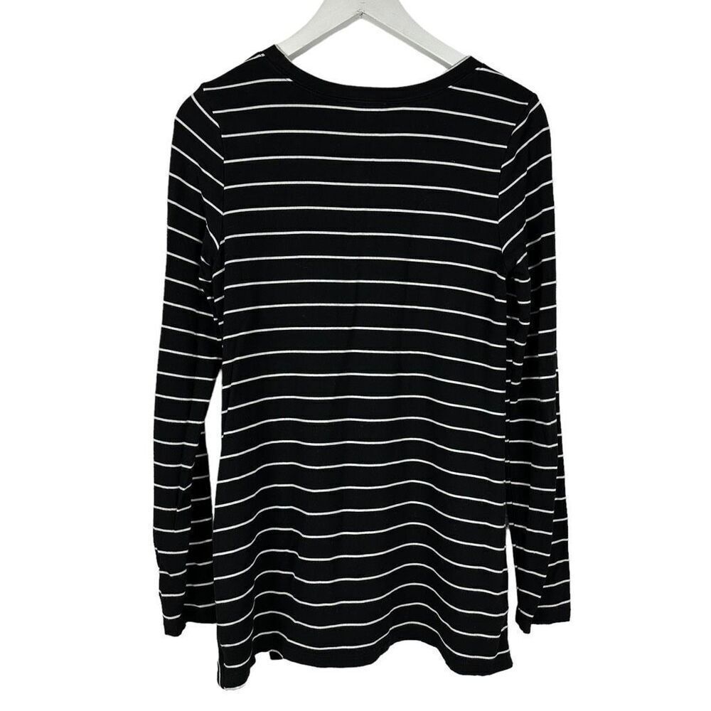 Loft Long Sleeve Striped Tunic size XS Black White - Picture 2 of 7